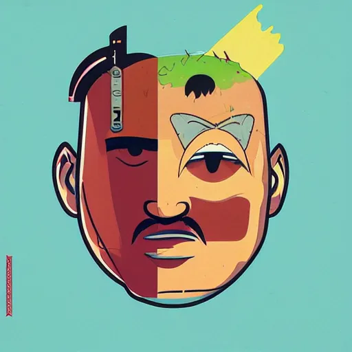 Image similar to Aqua Teen Hunger Force profile picture by Sachin Teng, asymmetrical, Organic Painting , Matte Painting, geometric shapes, hard edges, graffiti, street art:2 by Sachin Teng:4