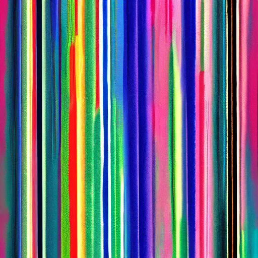 Prompt: Illustration. a series of vertical stripes in different colors. by Alan Moore distorted