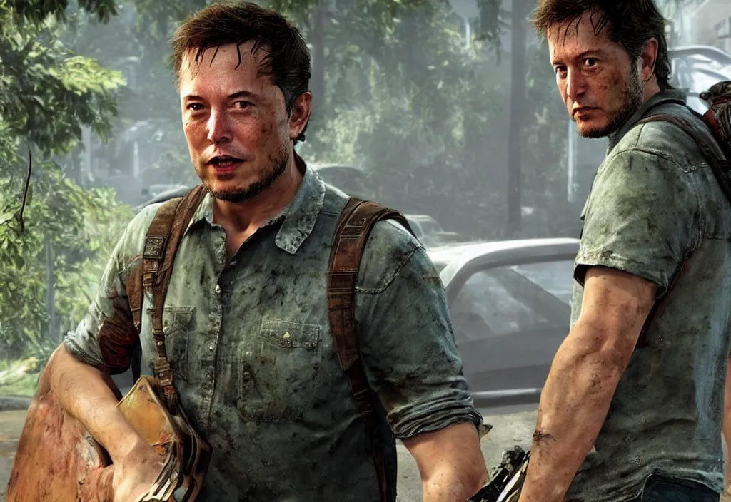 Image similar to elon musk in the last of us, elon musk in the video game in the last of us, gameplay screenshot, close up, 3 d rendering. unreal engine. amazing likeness. very detailed.