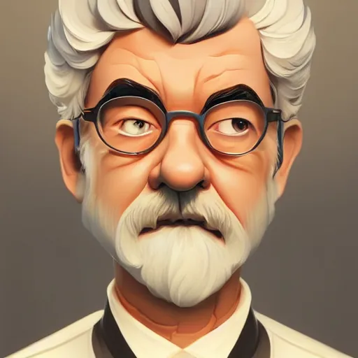 Image similar to face icon stylized minimalist george lucas, loftis, cory behance hd by jesper ejsing, by rhads, makoto shinkai and lois van baarle, ilya kuvshinov, rossdraws global illumination