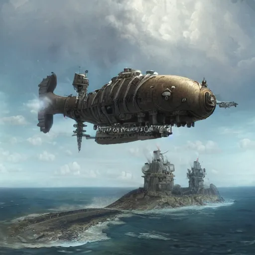 Image similar to a heavily armed airship shaped like a manatee, steampunk, ultra realistic, concept art, intricate details, highly detailed, photorealistic, octane render, 8 k, unreal engine, art by frank frazetta, simon bisley, brom