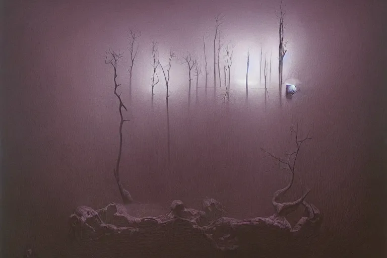 Image similar to zdzislaw beksinski painting of dunwitch horror