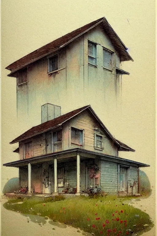 Image similar to ( ( ( ( ( 1 9 5 0 s retro future art deco farm house design. muted colors. ) ) ) ) ) by jean - baptiste monge!!!!!!!!!!!!!!!!!!!!!!!!!!!!!!