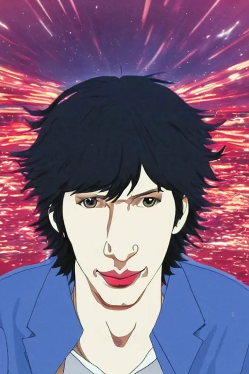 Image similar to adam driver as an anime character, hideaki anno, katsuhiro otomo, rumiko takahashi, film quality