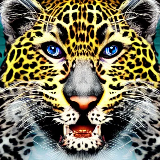 Image similar to Warlock with leopard traits. Character portrait, face close-up, of anthro leopard warlock, digital art, daily deviation on DeviantART