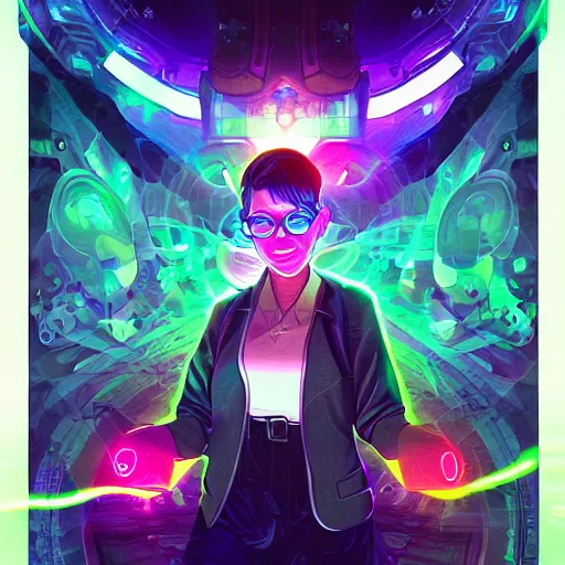 Image similar to skill magic geek inside matrix deepdream radiating a glowing aura stuff loot legends stylized digital illustration video game icon artstation lois van baarle, ilya kuvshinov, rossdraws,