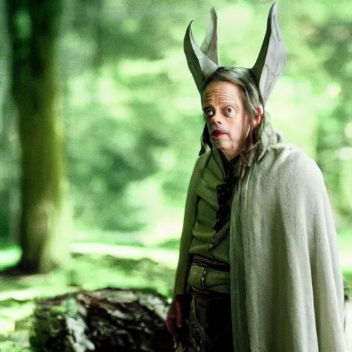 Image similar to Real Stills of Steve Buscemi playing a lord of rings elf in the new upcomming TV show promo ARRIFLEX 435 Camera face closeup