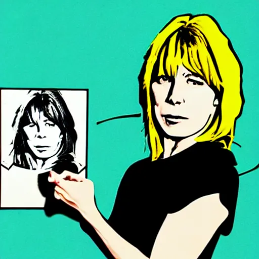 Image similar to Kim Gordon in the style of Roy Lichtenstein