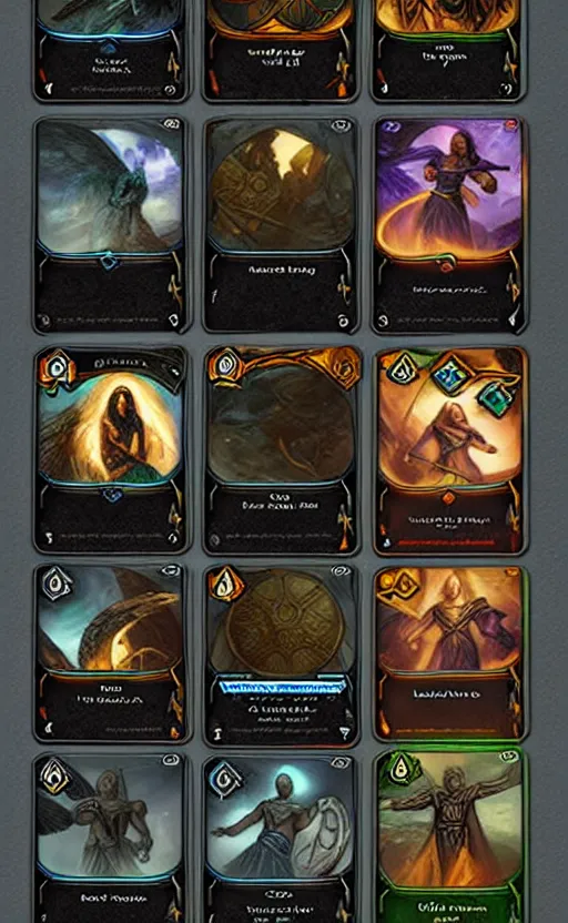 Image similar to trading card game based on ancient legends, occult, epic card art, trading card format
