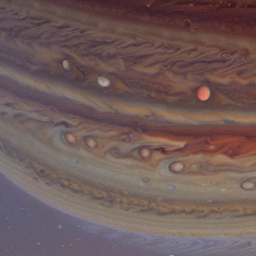 Image similar to cherries droplets on the surface of jupiter planet