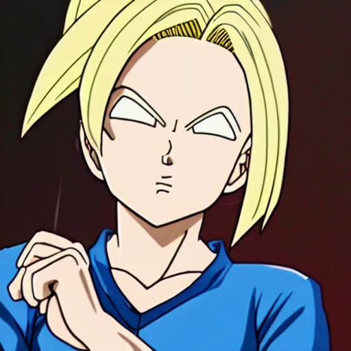 Image similar to a closeup detailed portrait of Android 18 from Dragon Ball Z, anime masterpiece by Studio Ghibli, 8k, sharp high quality anime