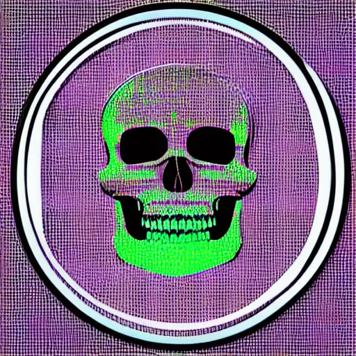 Image similar to Holographic skull with windows xp style and VHS effect