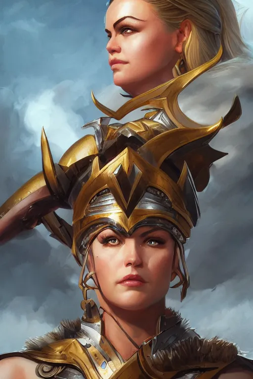 Image similar to amazon valkyrie athena, d & d, fantasy, portrait, highly detailed, headshot, digital painting, trending on artstation, concept art, sharp focus, illustration, art by artgerm and greg rutkowski and magali villeneuve