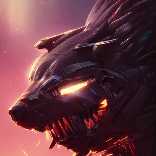 Prompt: an angry cyborg wolf apex predator. intricate, epic lighting, cinematic composition, hyper realistic, 8 k resolution, unreal engine 5, by artgerm, tooth wu, dan mumford, beeple, wlop, rossdraws, james jean, marc simonetti, artstation