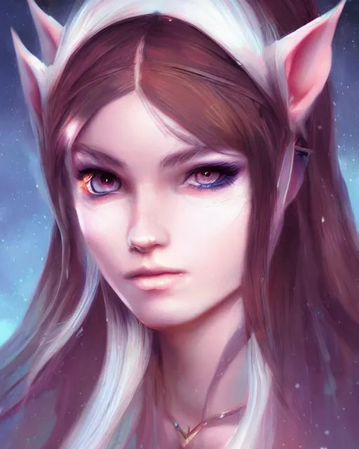 Prompt: a portrait of an elf princess, face in detail, by Ross Tran. trending on cgsociety.