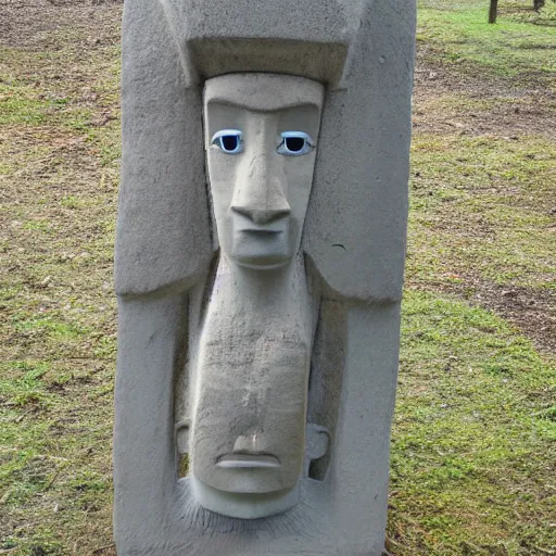 Image similar to anime schoolgirl easter island head