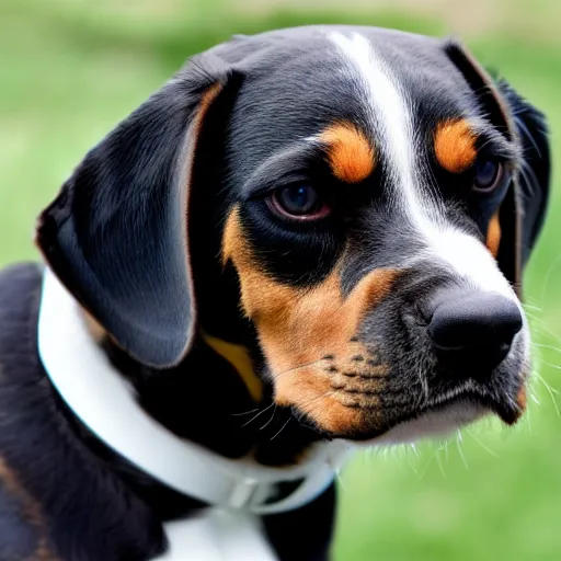 Prompt: a black beagle