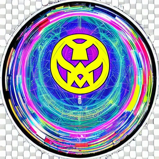 Prompt: Glowing Sigil of a Multiverse of Infinite Earths. Circular. Cosmic. Planets. DC Comics. Multiversity. The Multiverse. Planetary. Behance. Polished. Shiny. Reflective.