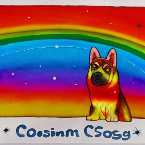 Image similar to rainbow cosmic dog