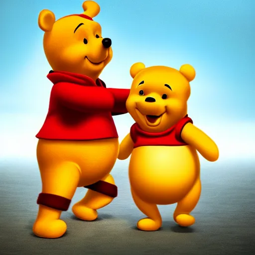 Image similar to Xi Jinping and Winnie the Pooh hybrid, hyper realistic, photo, octane render, 8K, cinematic