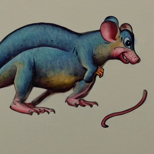 Image similar to dinosaur mouse, epic pose, old painting