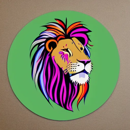 Image similar to A nice colorful male-lion with full mane sticker