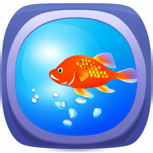 Prompt: web browser icon with a goldfish