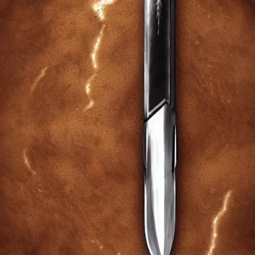 Prompt: detailed digital painting of a crysknife from the movie “Dune” (2021), high quality, octane render, trending on artstation, 4k, dramatic