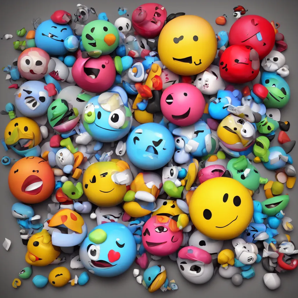 Image similar to cute weird monter 3 d emoticone, 3 d render, realistic,
