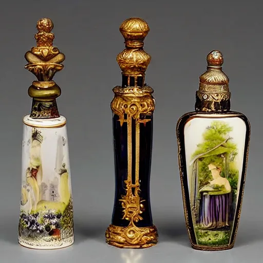 Image similar to french perfume bottles, c. 1 8 9 0 s - 1 9 3 0 s.