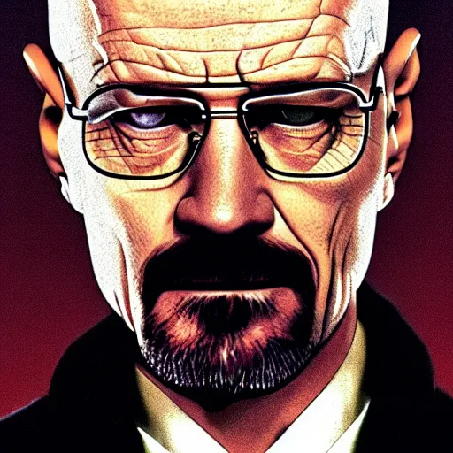 Image similar to walter white as a character from the matrix, award winning shot