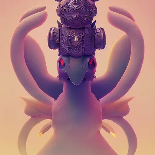 Image similar to a pokemon:: by beeple and James Gilleard and Justin Gerard :: ornate, dynamic, particulate, intricate, elegant, highly detailed, centered, artstation, smooth, sharp focus, octane render, 3d