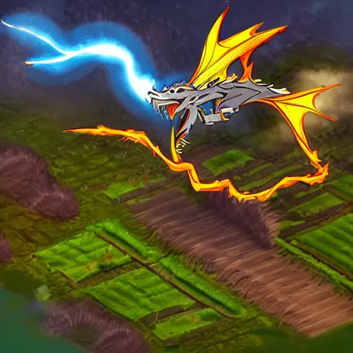 Image similar to lighning dragon is lightning a farm