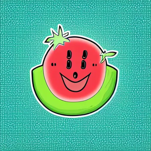 Prompt: cartoon kawaii watermellon