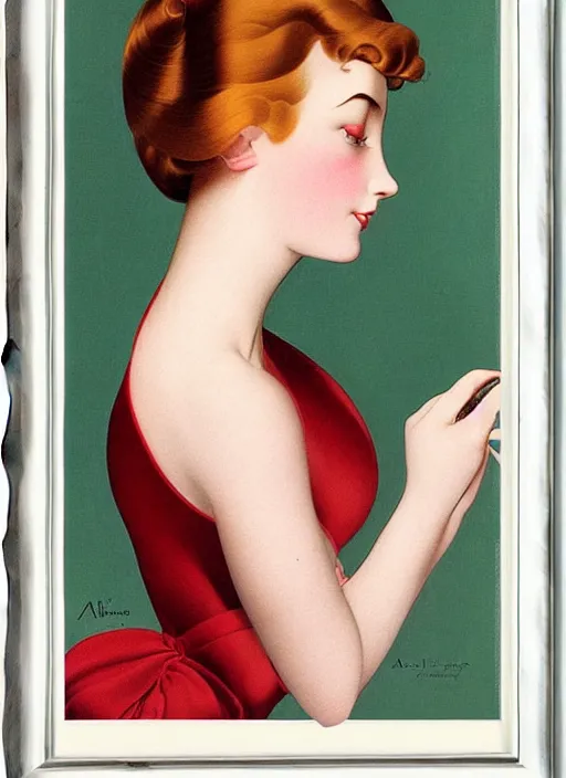 Image similar to a portrait of a pretty young lady by alberto vargas