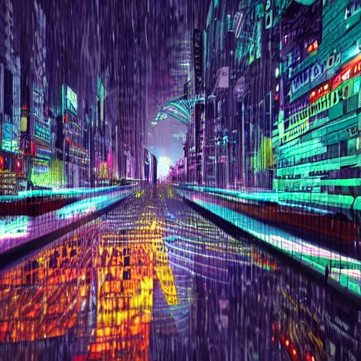 Prompt: futuristic city realistic grafitti utopia photorealism rain reflection jungle drones android,8k