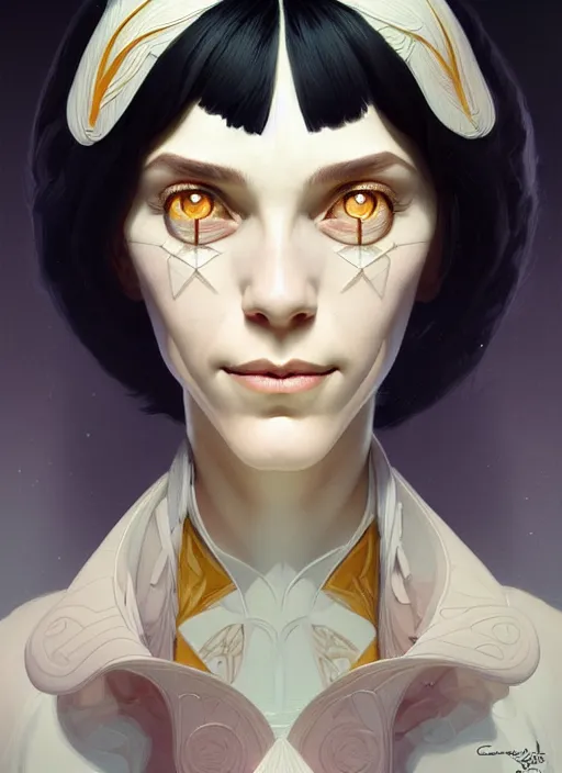 Image similar to symmetry!! portrait of coraline, intricate, elegant, highly detailed, my rendition, digital painting, artstation, concept art, smooth, sharp focus, illustration, art by artgerm and greg rutkowski and alphonse mucha