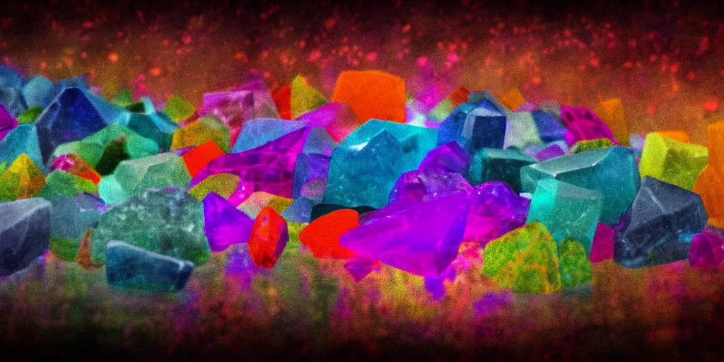 Image similar to barren colorful mystical crystal wasteland