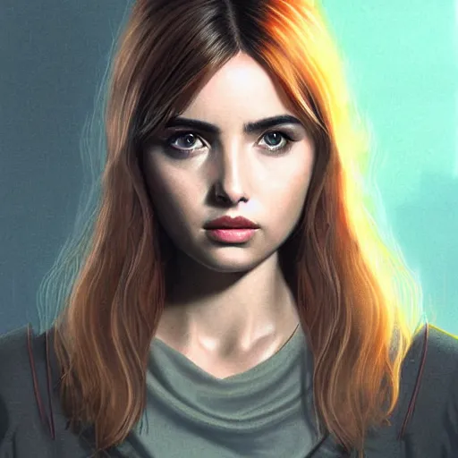 Image similar to portrait of ana de armas from blade runner 2049 (2019) by artgerm, random background scene