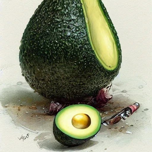 Prompt: watson - avocado hybrid by jean - baptiste monge