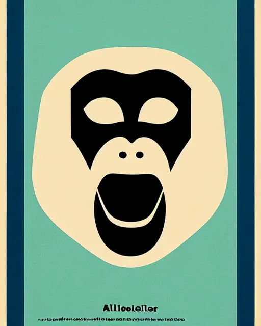 Prompt: atelier populaire poster of a monkey face, by atelier populaire, screenprint, hand drawn type, bold simple shapes, single flat colour