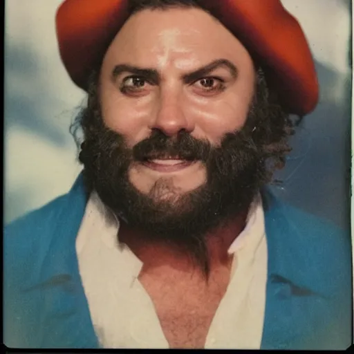 Prompt: casting photo for the role of lechuck the pirate, photorealistic polaroid film