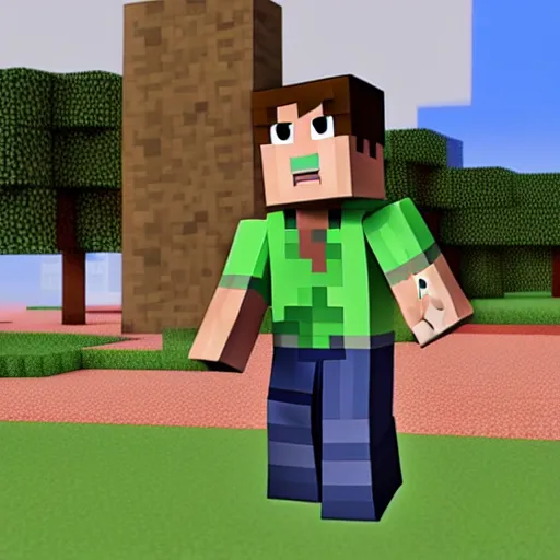 Prompt: steve minecraft pixar