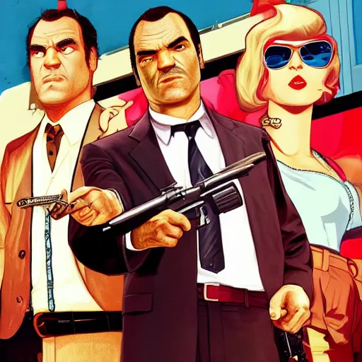 Prompt: quentin tarantino as a gangster in GTA 5 4k