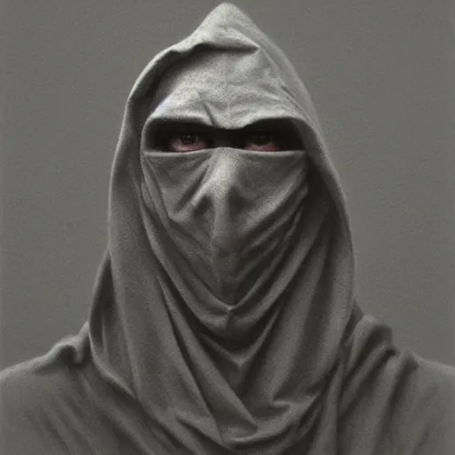 Image similar to a person wearing a plague mask and a hood, a charcoal drawing by richard mortensen and zdzislaw beksinski, trending on cgsociety, remodernism, matte drawing, zbrush, hyper realism