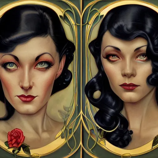 Prompt: an art nouveau, ( streamline moderne ), multi - ethnic and multi - racial portrait in the style of charlie bowater and donato giancola and charles dulac. very large, clear, expressive, and intelligent eyes. symmetrical, centered, ultrasharp focus, dramatic lighting, photorealistic digital matte painting, intricate ultra detailed background.