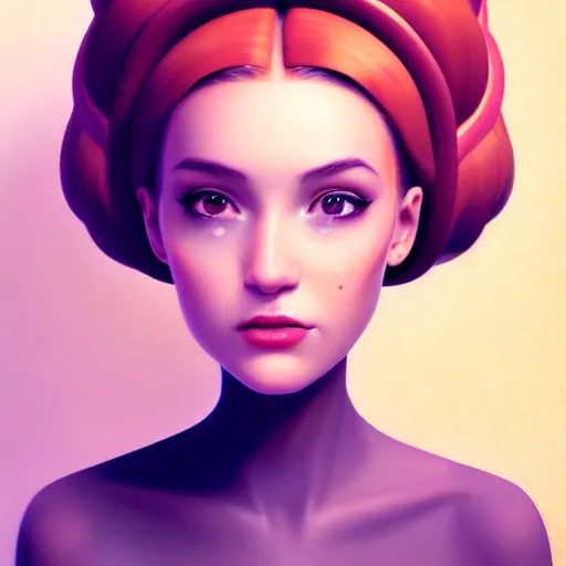 Image similar to portrait of a girl with a bundt cake on her head, digital art, cinematic, concept art, 8k, painting, imaginefx, cgsociety, trending on artstation