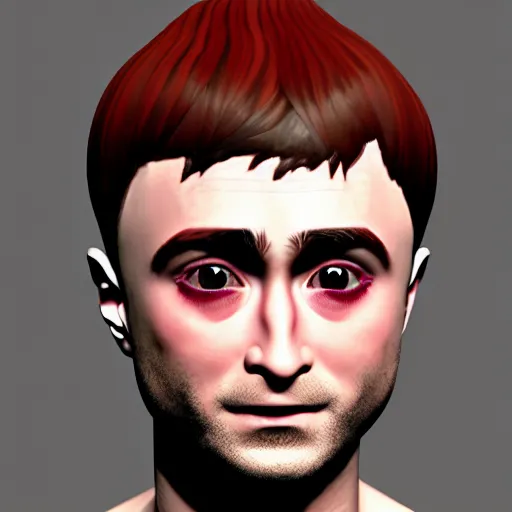 Prompt: hybrid of daniel radcliffe and a!! radish!!, film still,!! red skin!!,!! leaf ears!!, daniel radish, makeup, unreal engine 5, seeds, 8 k, trending on artstation