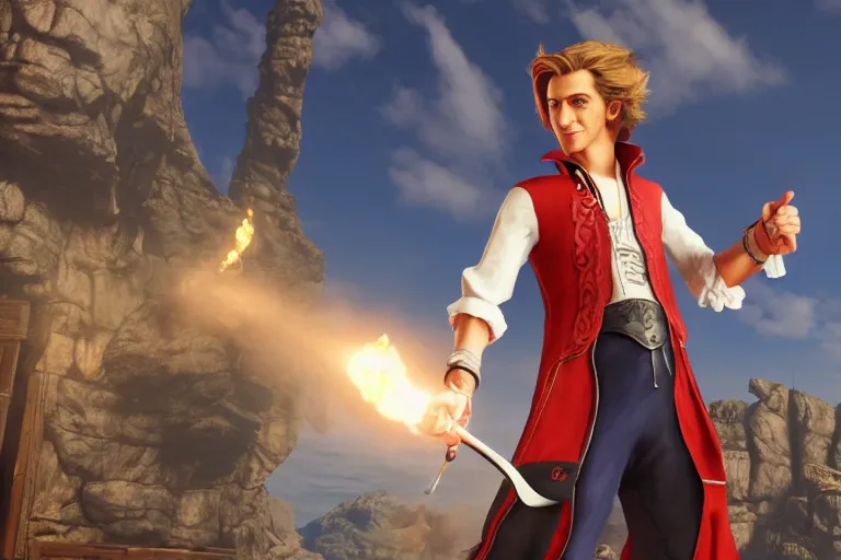 Image similar to screenshot of guybrush threepwood in final fantasy 15, high resolution, hd, 4k