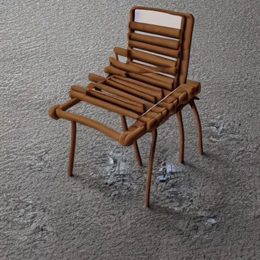 Image similar to chair made from biscuits, new product, realsitic, photorealistic, 8k render, photography